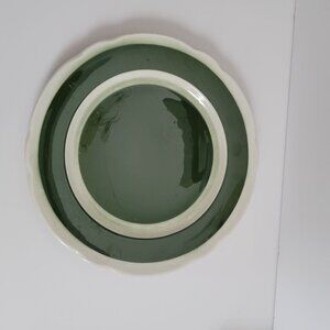 Jackson Custom China Green & White Platter 10"